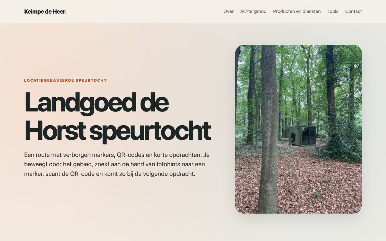 Voorbeeld van een GPS-speurtocht op Landgoed de Horst